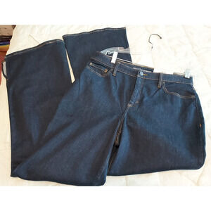 New INC Denim High-rise Flare Size 14 Dark Blue Jeans womens MSRP $59.50